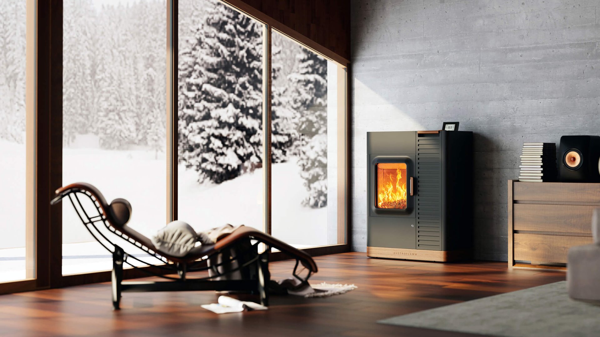 Mo Duo hybrid stove ambiance photo winter