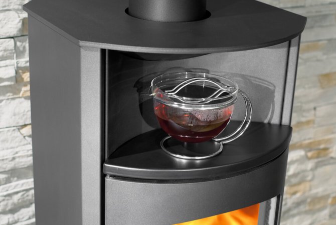 Kaminofen Flok 2.0 Detailansicht Warmhaltefach
