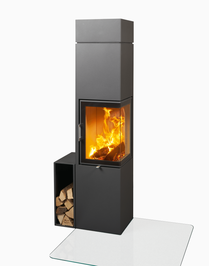 Slim 2.0 stove door stop right knockout with serving plate, top box and modular box