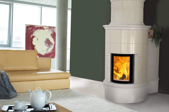 Fireplace insert 45x51 K round ambiance photo