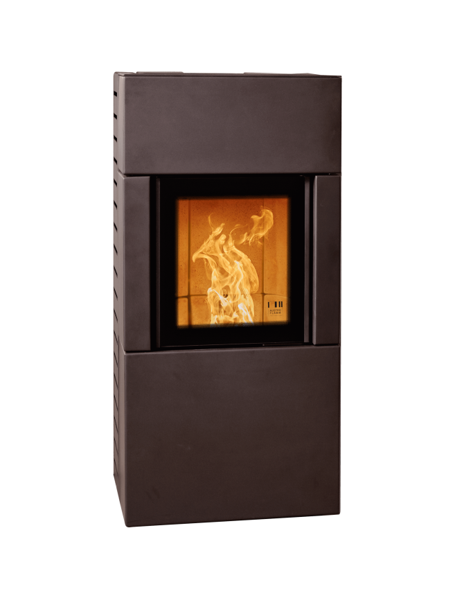 Percy pellet stove knockout with steel cladding