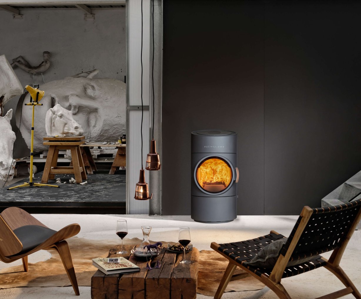 Kaminofen Clou Compact Ambiente Foto
