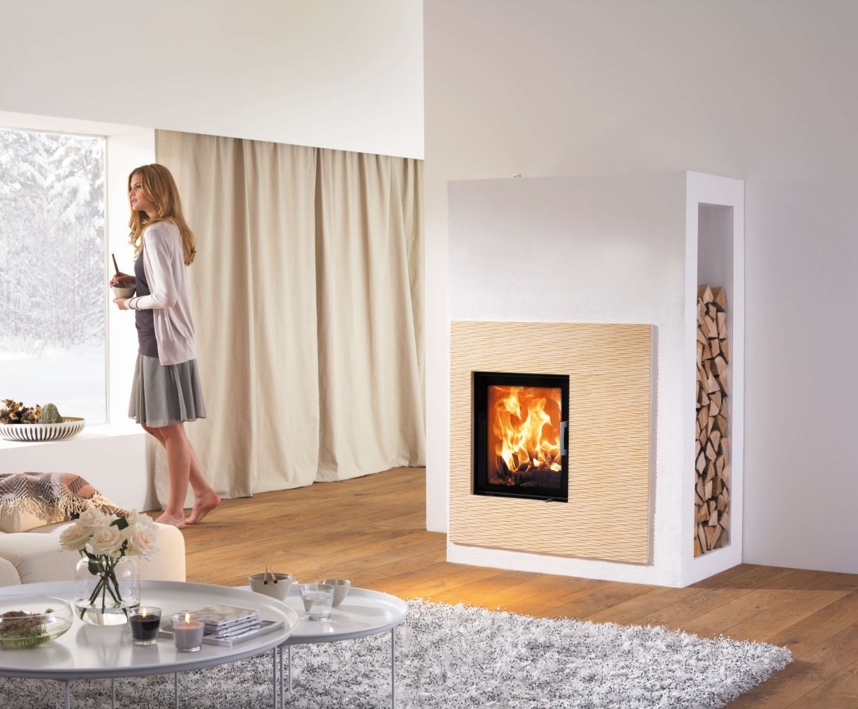 Kera Xtra design fireplace with fireplace insert 45x51 K 2.0 ambiance photo