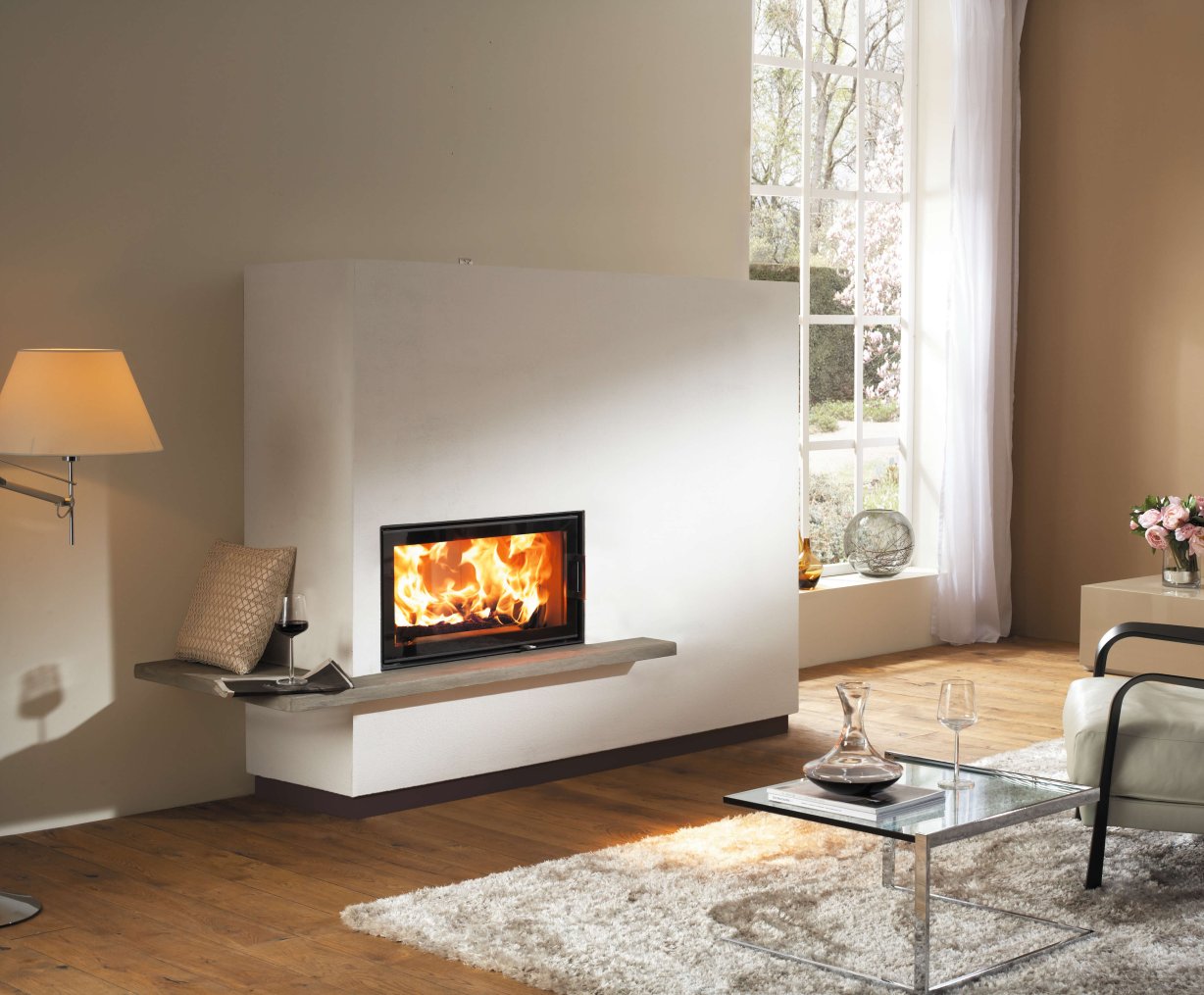 Miu Xtra design fireplace with fireplace insert 75x39 K 2.0 ambiance photo